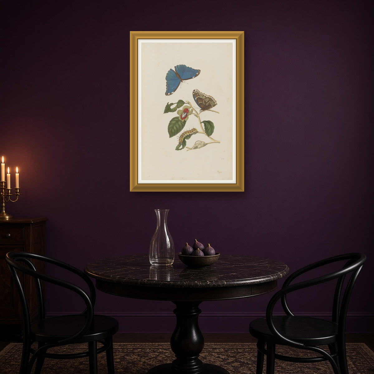 Blue Morpho Butterfly (Plate 53) by Maria Sibylla Merian — framed art preview