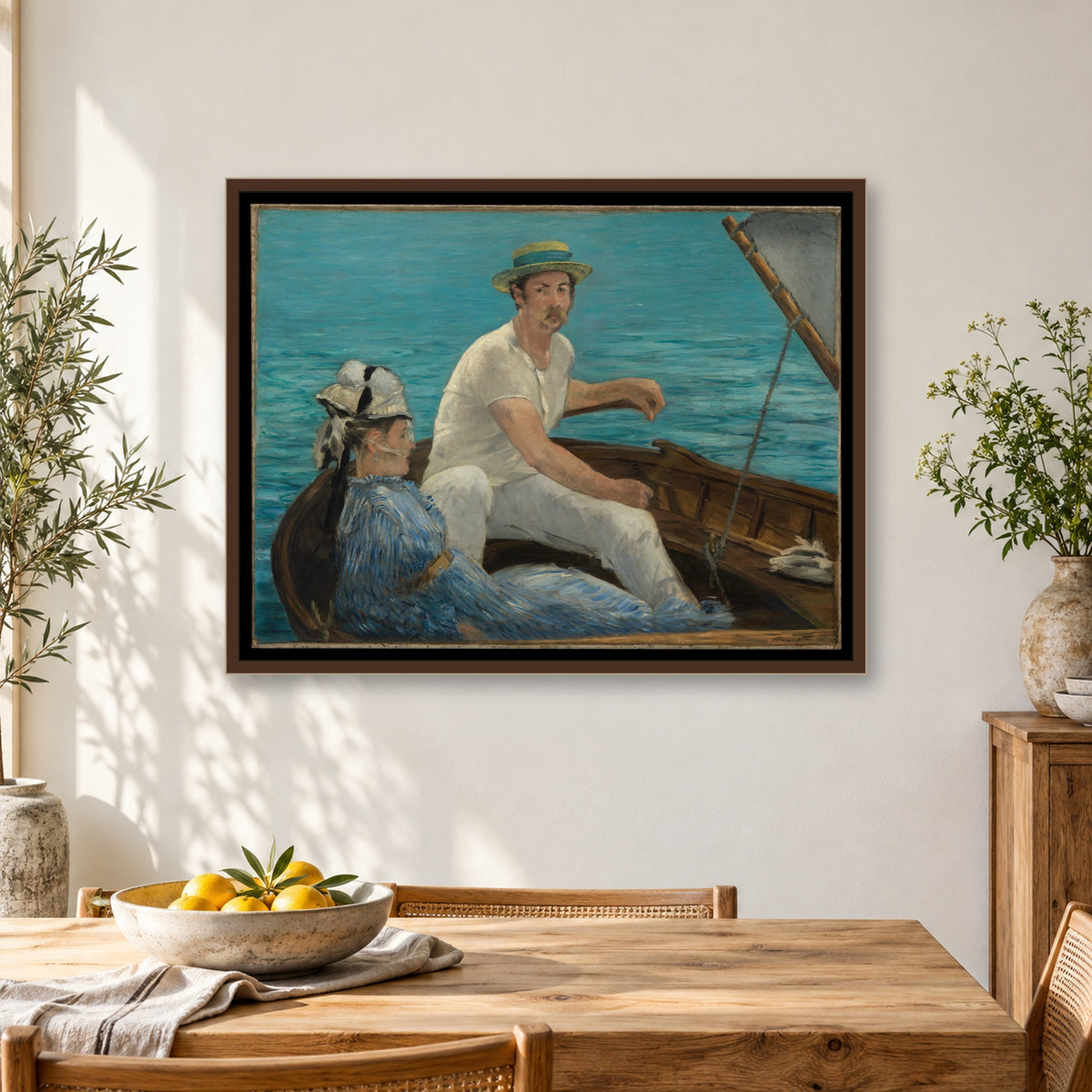 Boating by Édouard Manet — framed interior mockup
