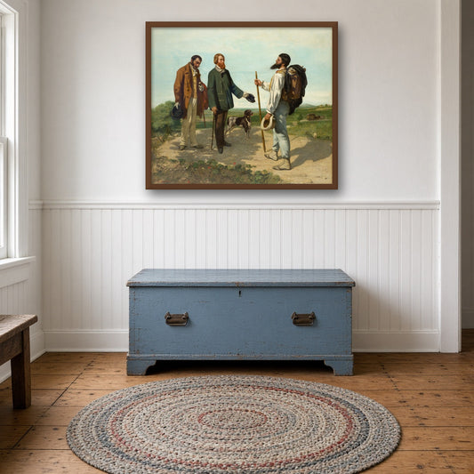 Bonjour Monsieur Courbet by Gustave Courbet — room mockup