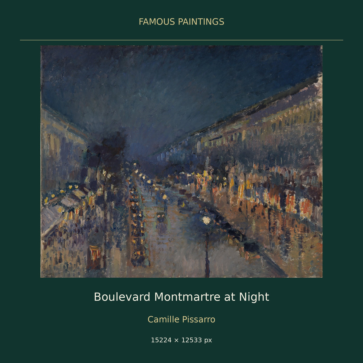 Boulevard Montmartre at Night by Camille Pissarro — cover