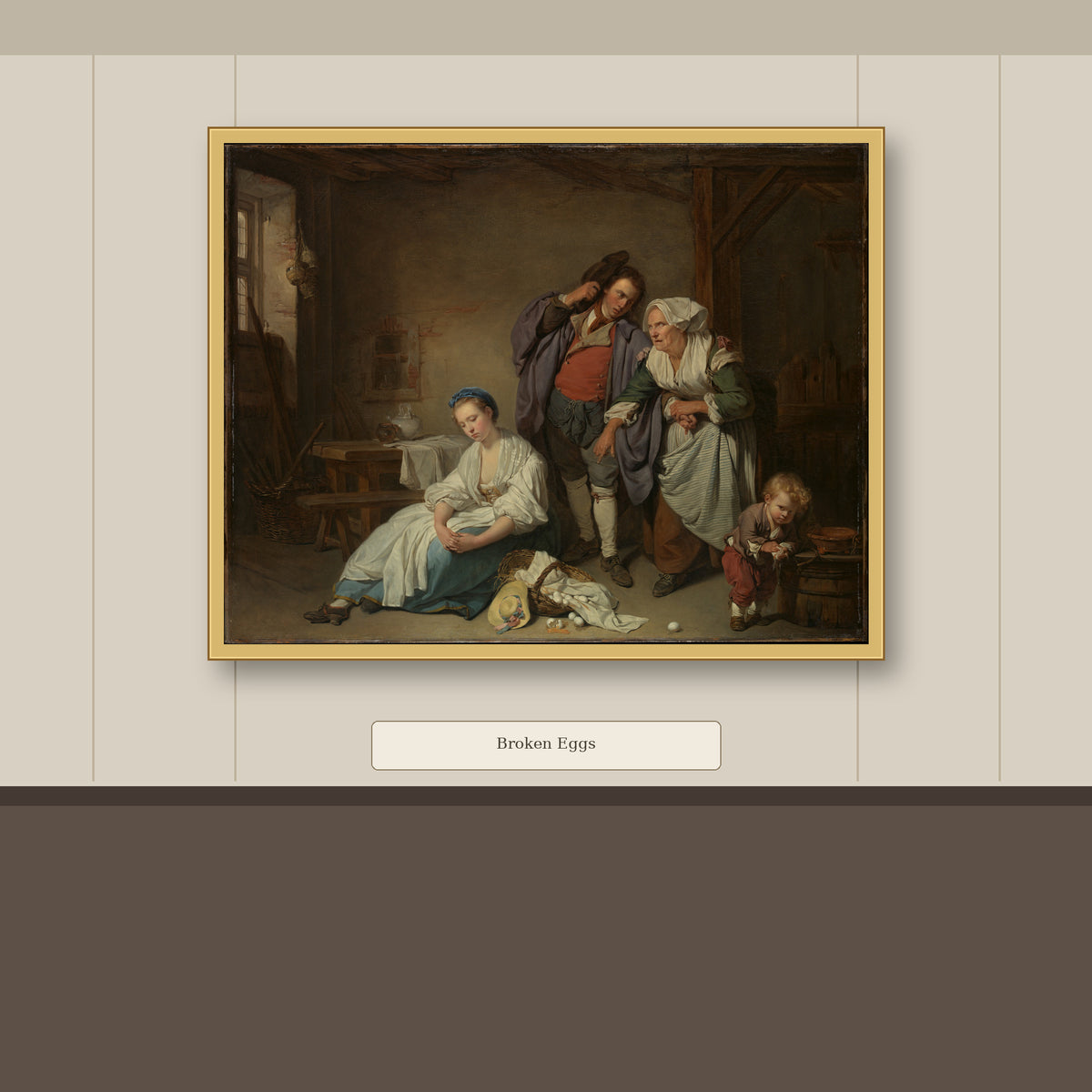 Broken Eggs by Jean-Baptiste Greuze, gallery mockup