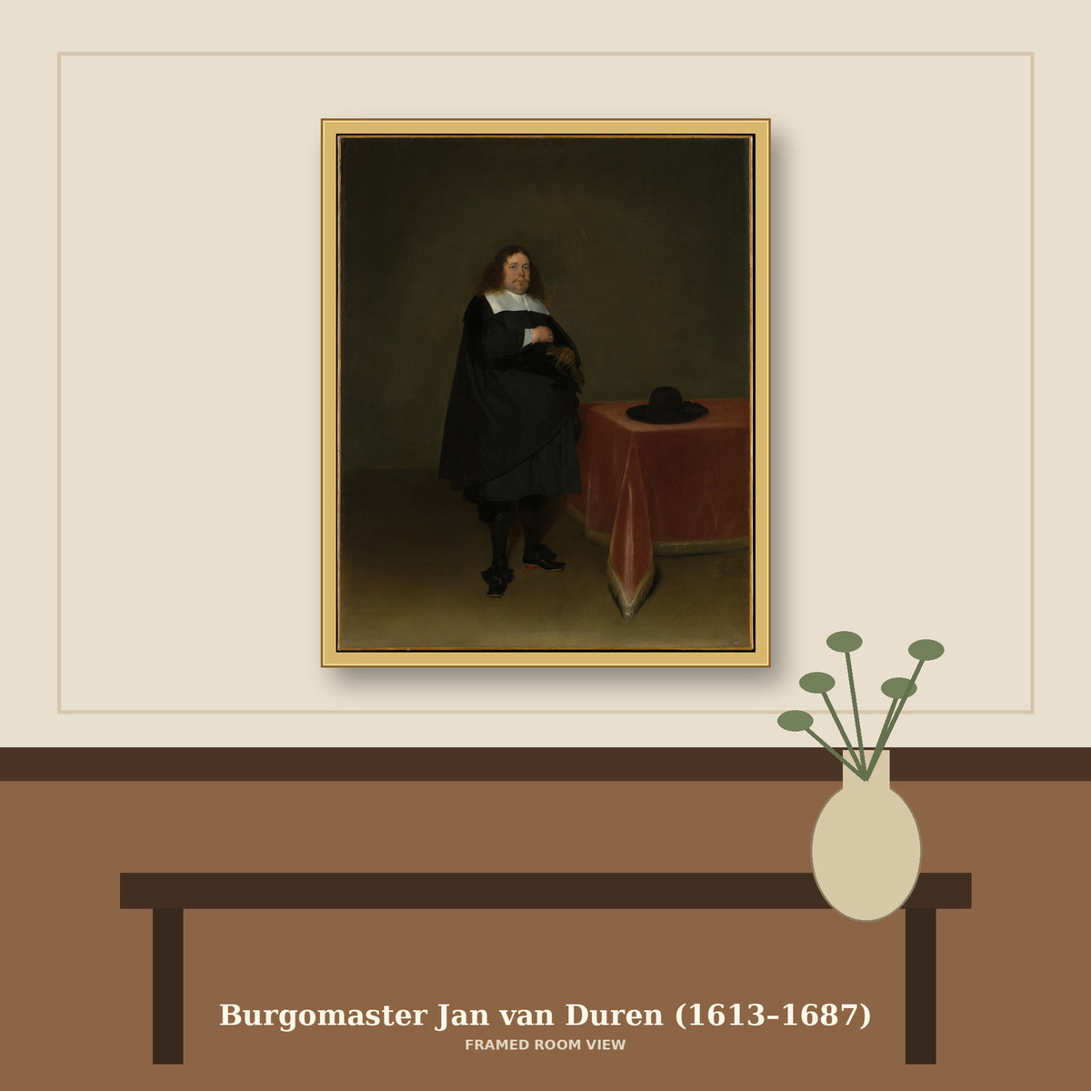 Burgomaster Jan van Duren (1613–1687) by Gerard ter Borch the Younger, room mockup