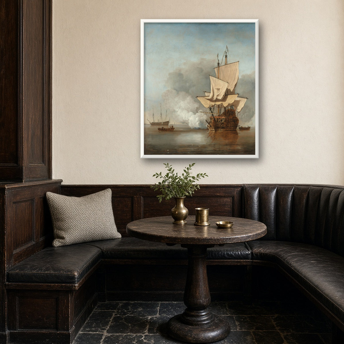 The Cannon Shot by Willem van de Velde the Younger — room mockup