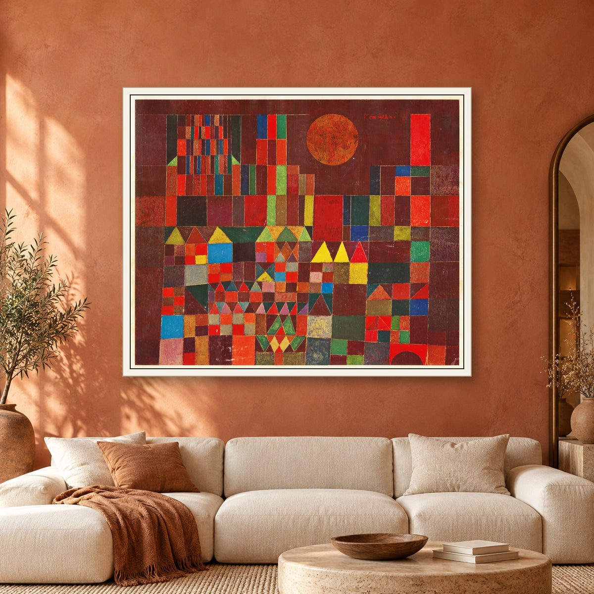 Castle and Sun by Paul Klee — framed interior mockup