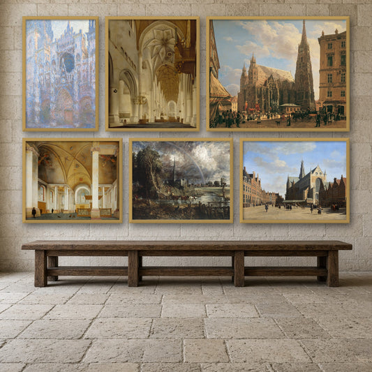 Cathedrals and Churches Gallery Wall Set of 6 — gallery wall mockup
