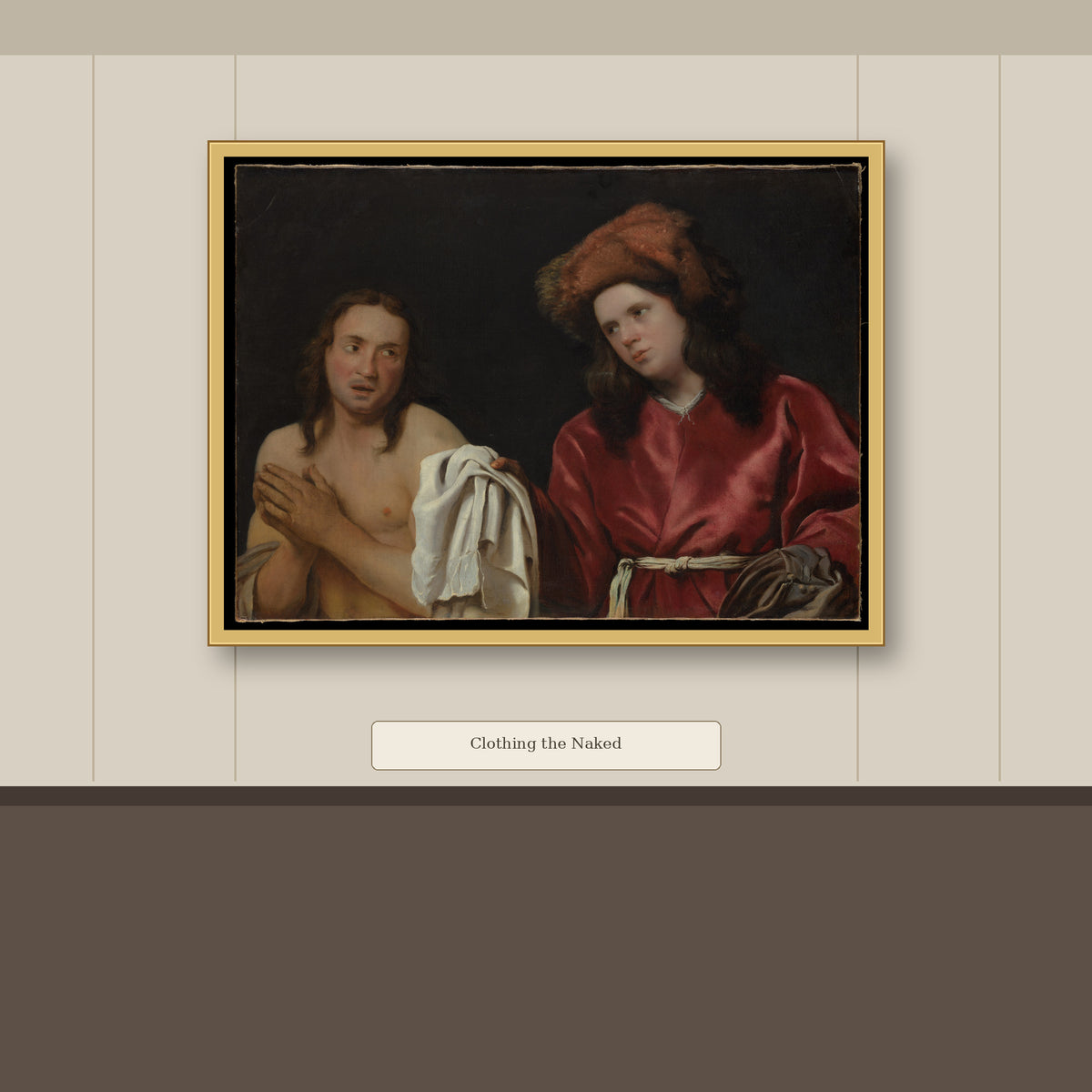 Clothing the Naked by Michiel Sweerts, gallery mockup