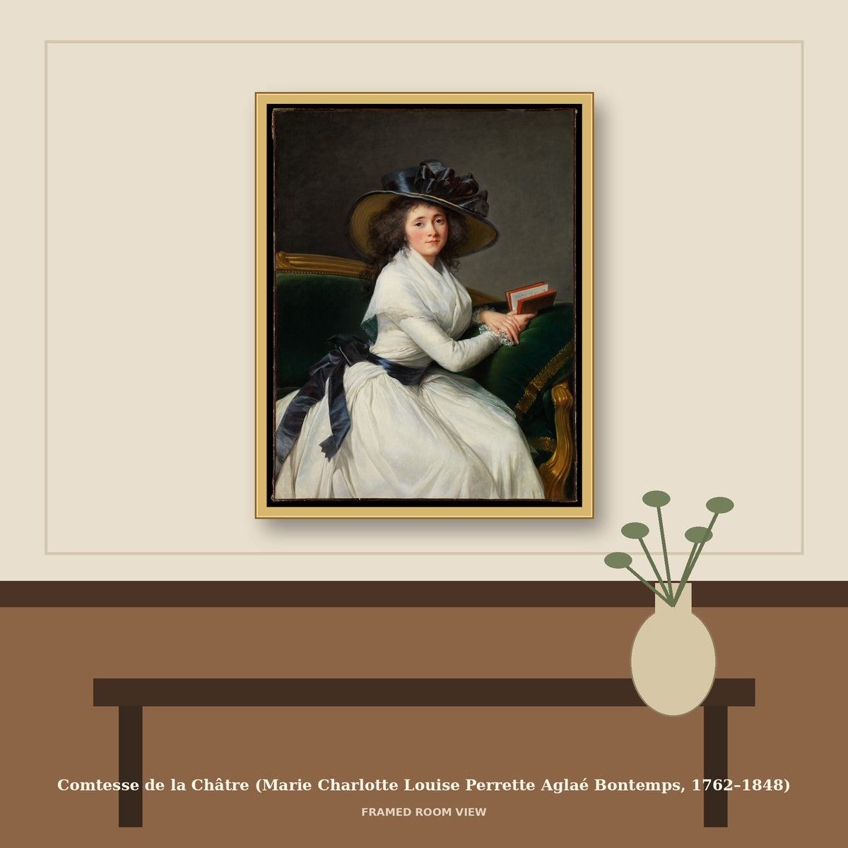 Comtesse de la Châtre (Marie Charlotte Louise Perrette Aglaé Bontemps, 1762–1848) by Elisabeth Louise Vigée Le Brun, room mockup