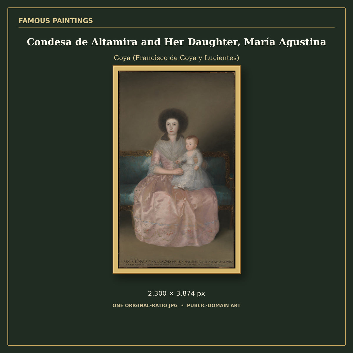 Condesa de Altamira and Her Daughter, María Agustina by Goya (Francisco de Goya y Lucientes), cover preview