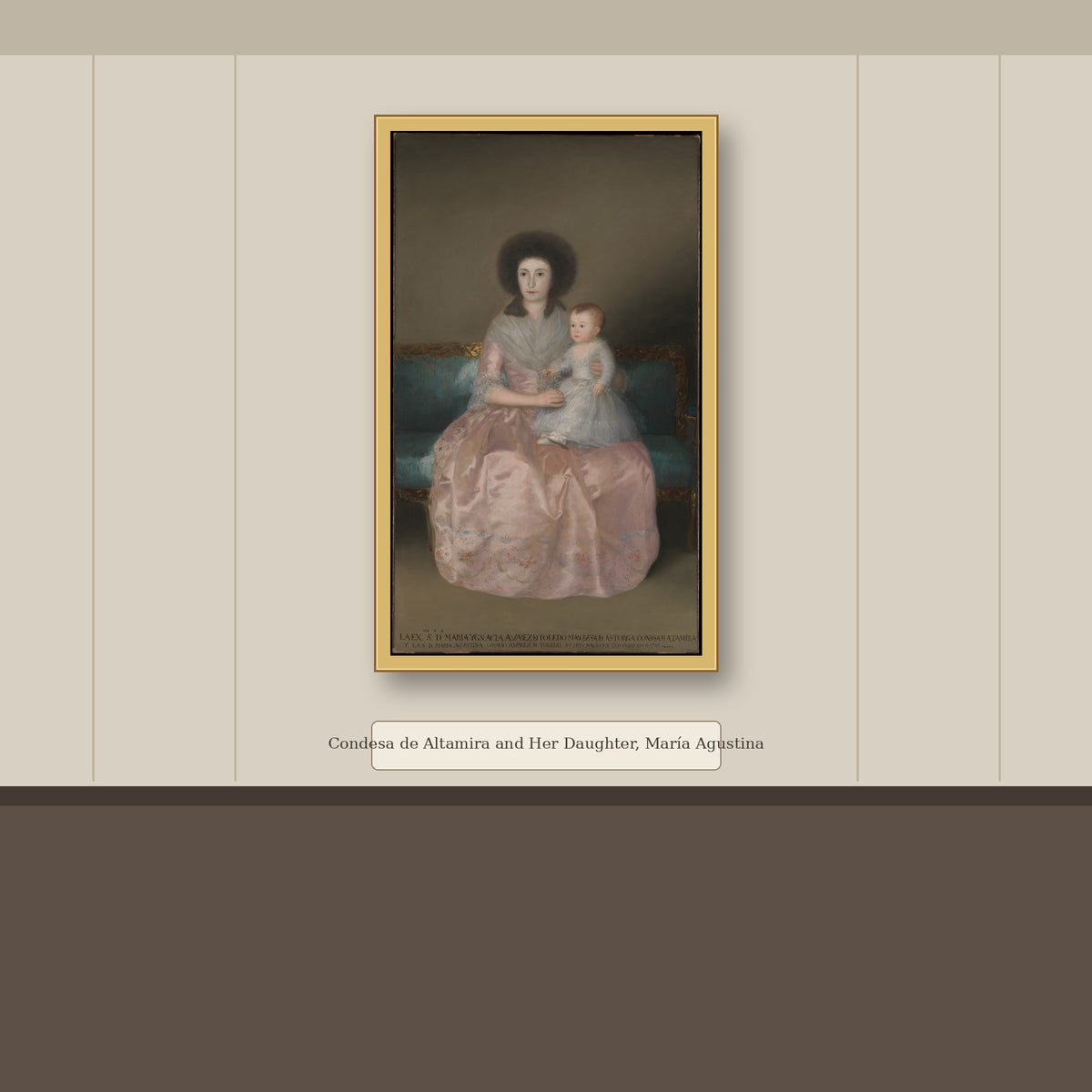Condesa de Altamira and Her Daughter, María Agustina by Goya (Francisco de Goya y Lucientes), gallery mockup