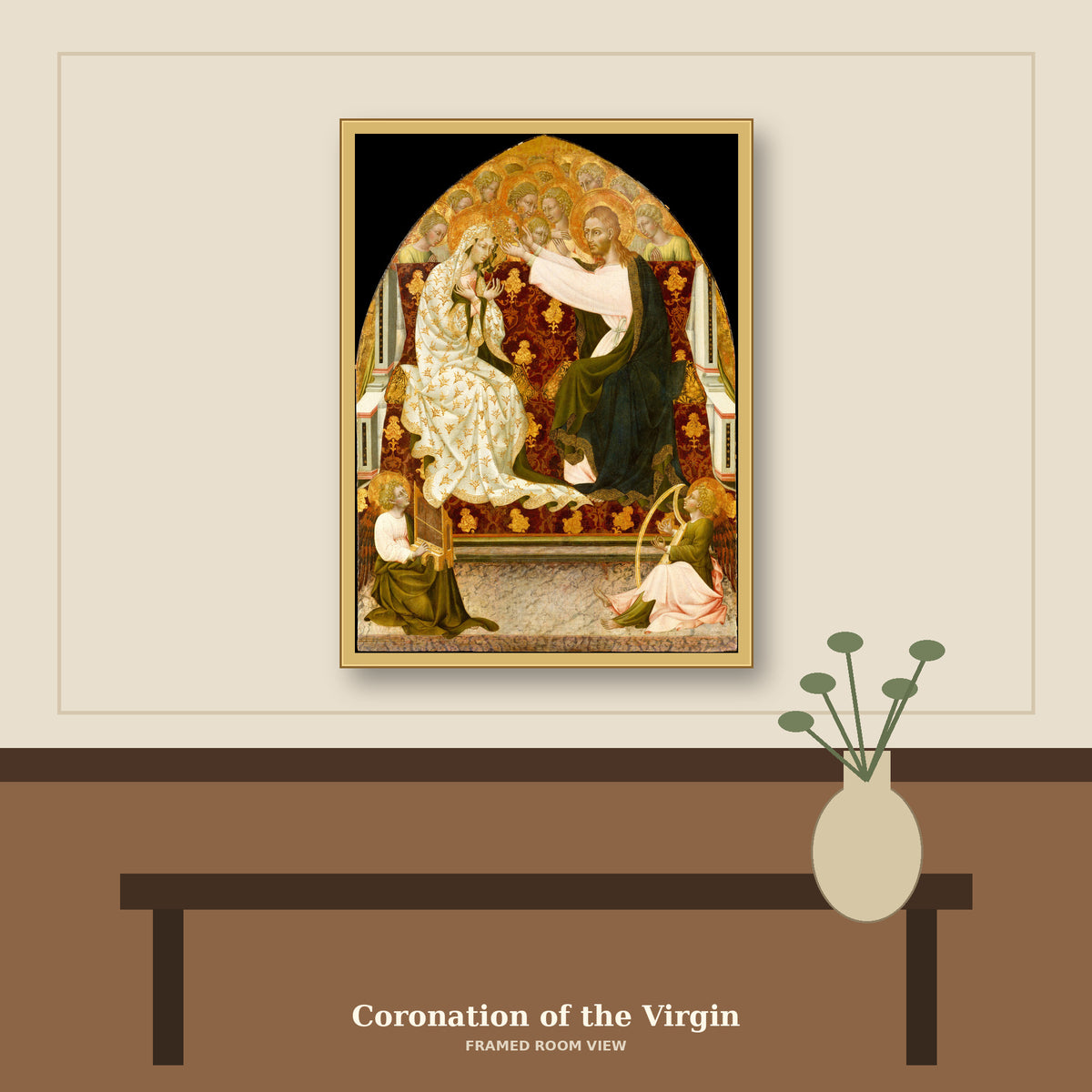 Coronation of the Virgin by Giovanni di Paolo (Giovanni di Paolo di Grazia), room mockup