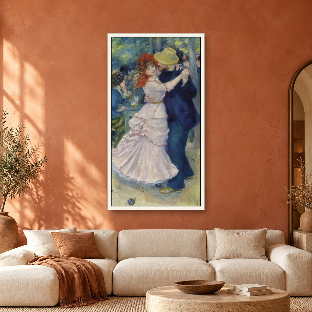 Dance at Bougival by Pierre-Auguste Renoir — framed interior mockup