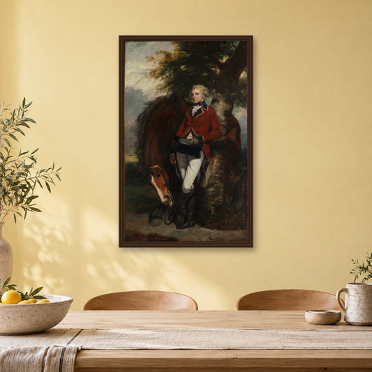 Captain George K. H. Coussmaker (1759–1801) by Sir Joshua Reynolds — walnut frame, kitchen dining wall mockup
