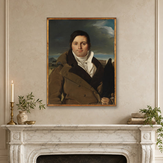 Joseph-Antoine Moltedo (born 1775) by Jean Auguste Dominique Ingres — canvas wrap, mantel mockup