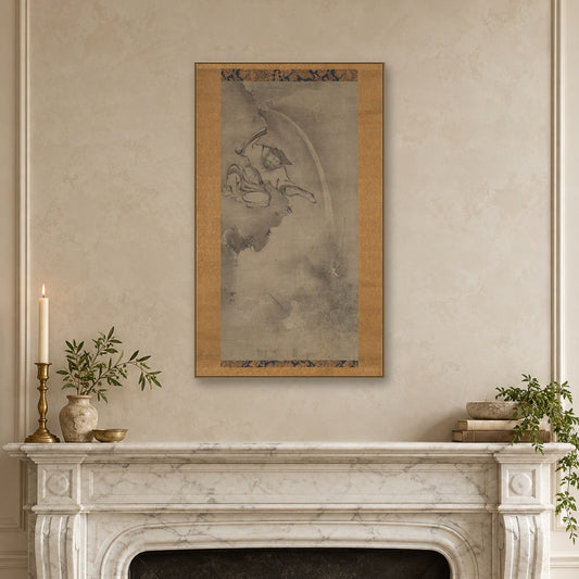 Daoist Master Fei Zhangfang by Sesson Shūkei — canvas wrap, mantel mockup