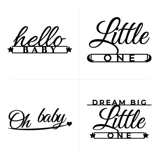 Hello Baby, Little One, Oh Baby and Dream Big Little One calligraphy cut file designs