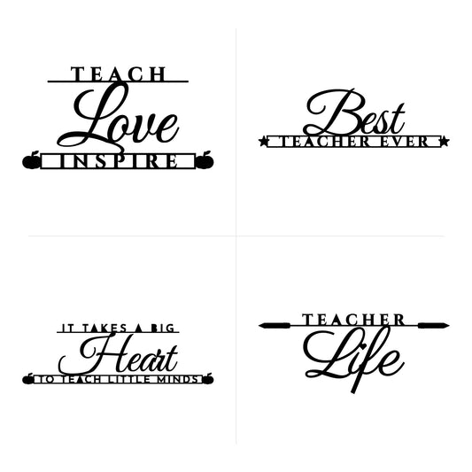 Teach Love Inspire, Best Teacher Ever, It Takes a Big Heart to Teach Little Minds and Teacher Life cut file designs