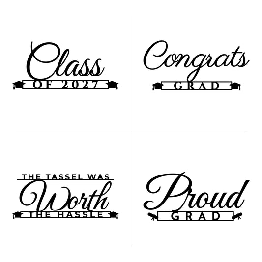 Class of 2027, Congrats Grad, The Tassel Was Worth the Hassle and Proud Grad calligraphy cut file designs