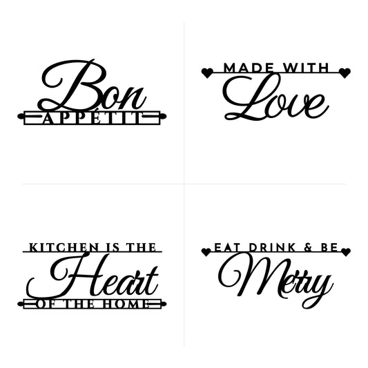 Bon Appétit, Made With Love, Kitchen Is the Heart of the Home and Eat Drink & Be Merry cut file designs