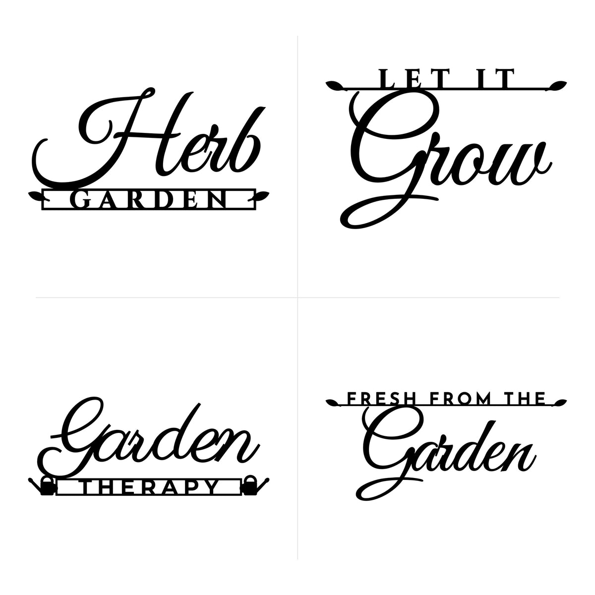 Herb Garden, Let It Grow, Garden Therapy and Fresh From the Garden word art SVG designs
