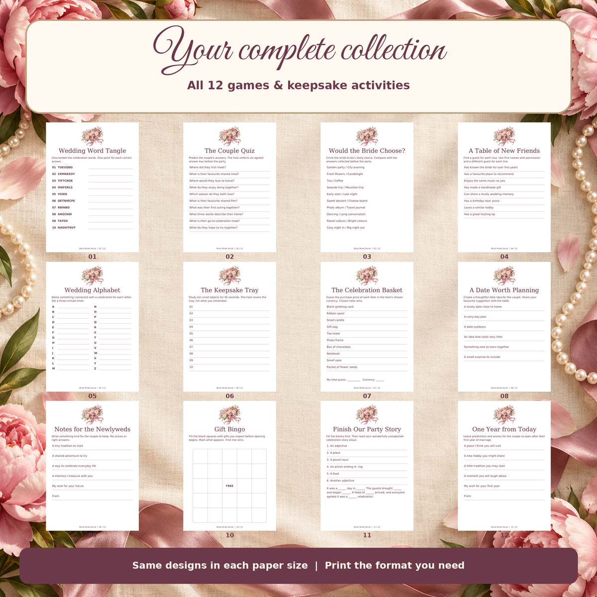 Blush Bride Social - complete included design inventory