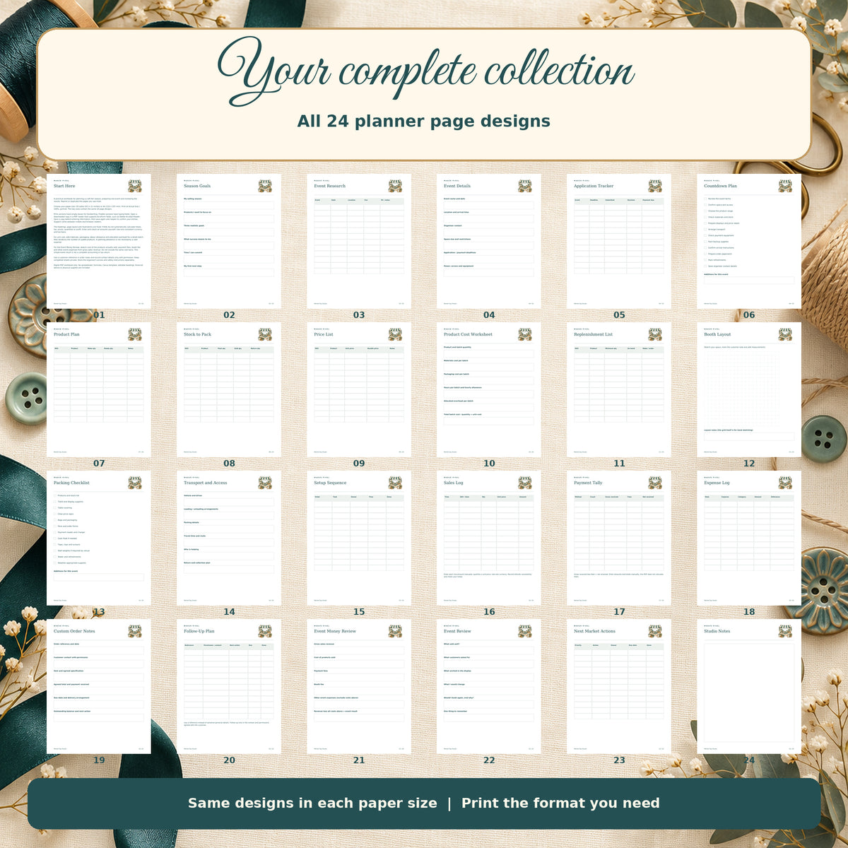 Market Day Studio - complete included design inventory