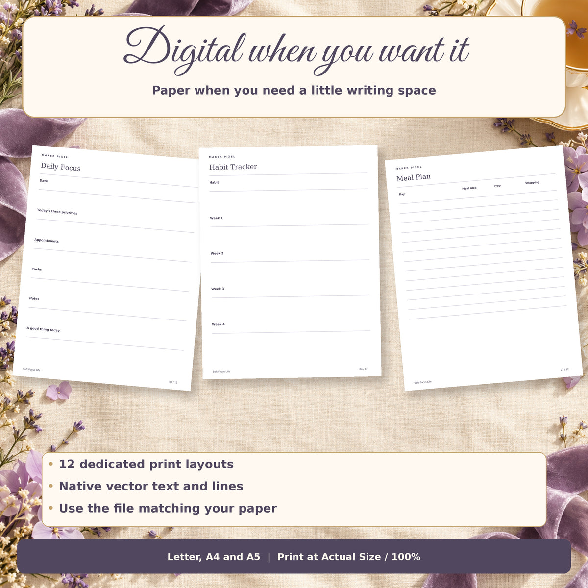 Soft Focus Life - included print companion pages