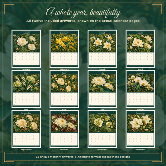 Emerald Conservatory 2027 — all twelve monthly artworks