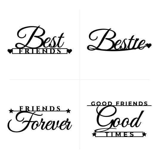Best Friends, Bestie, Friends Forever and Good Friends Good Times calligraphy cut file designs