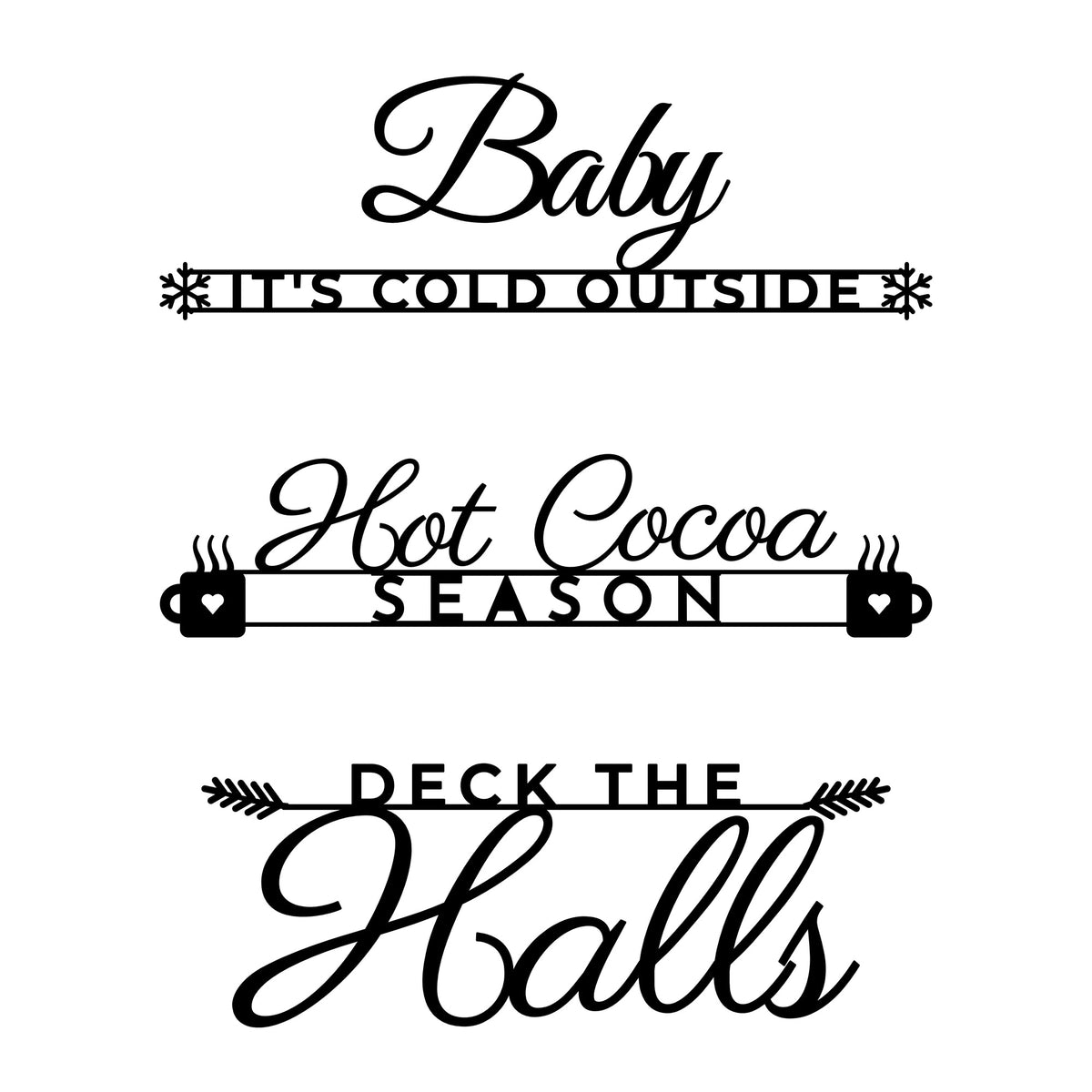 Cosy Winter Christmas word art SVG bundle – design detail view, image 4