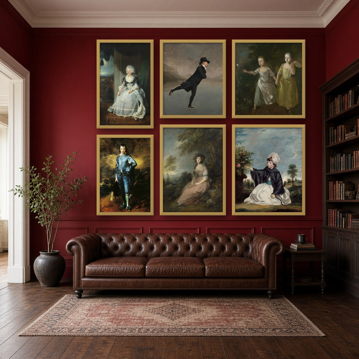 Georgian Portraits Gallery Wall Set of 6 — gallery wall mockup