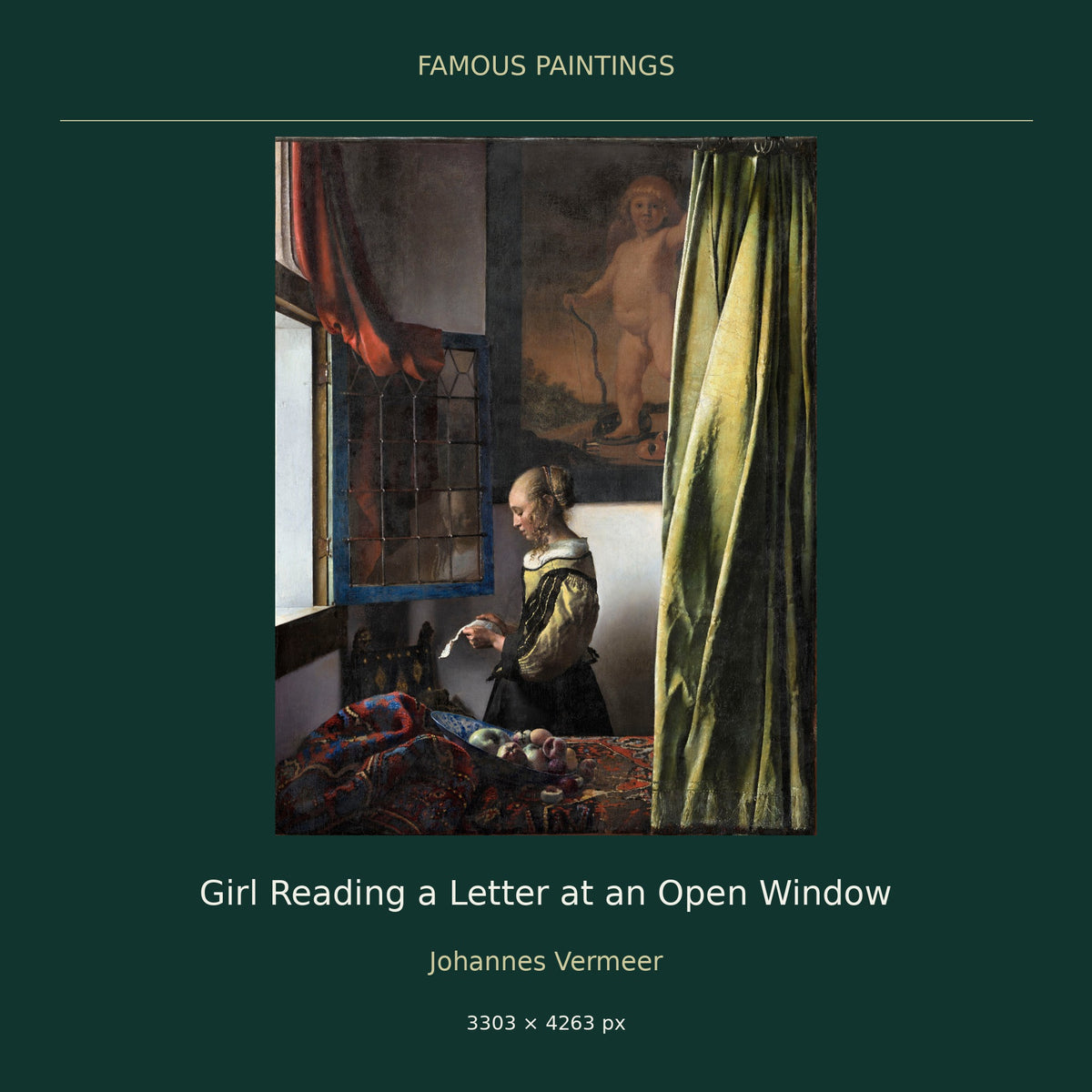 Girl Reading a Letter at an Open Window by Johannes Vermeer — cover