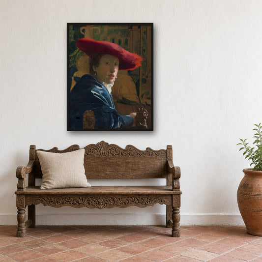 Girl with a Red Hat by Johannes Vermeer — room mockup