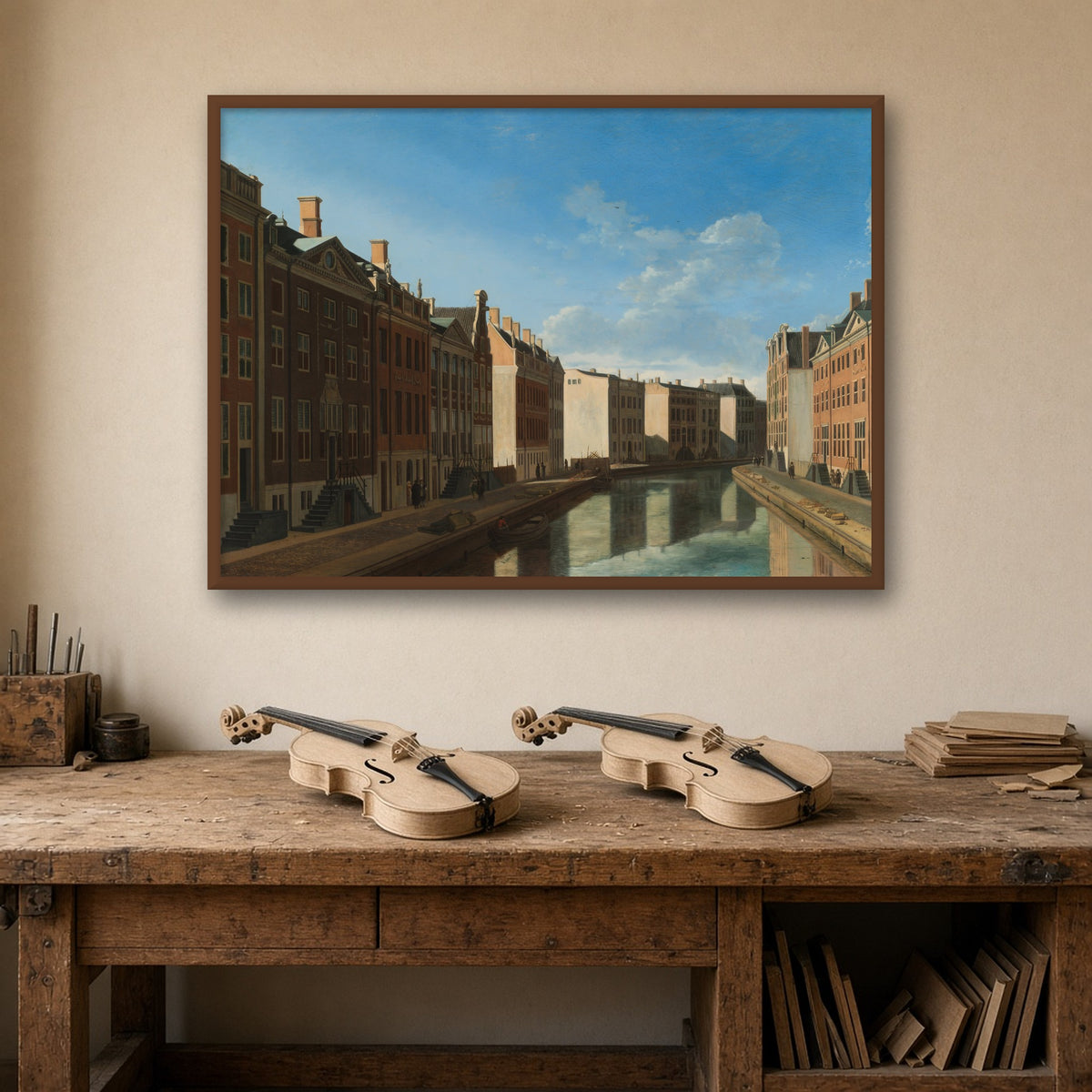 The Golden Bend in the Herengracht by Gerrit Berckheyde — room mockup