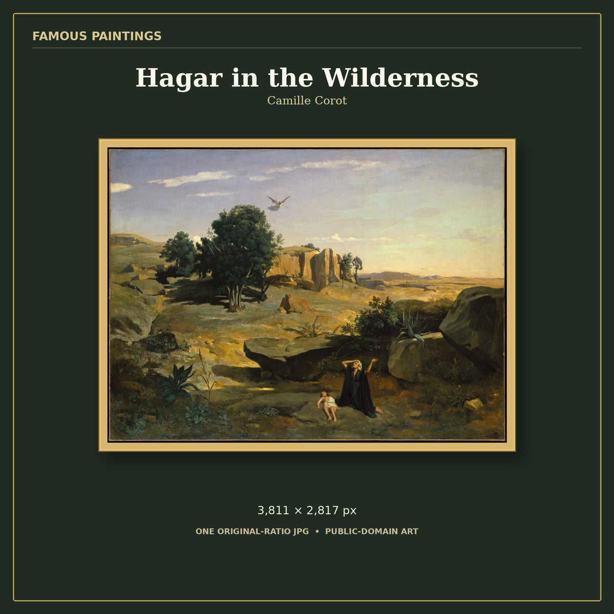 Hagar in the Wilderness by Camille Corot, cover preview
