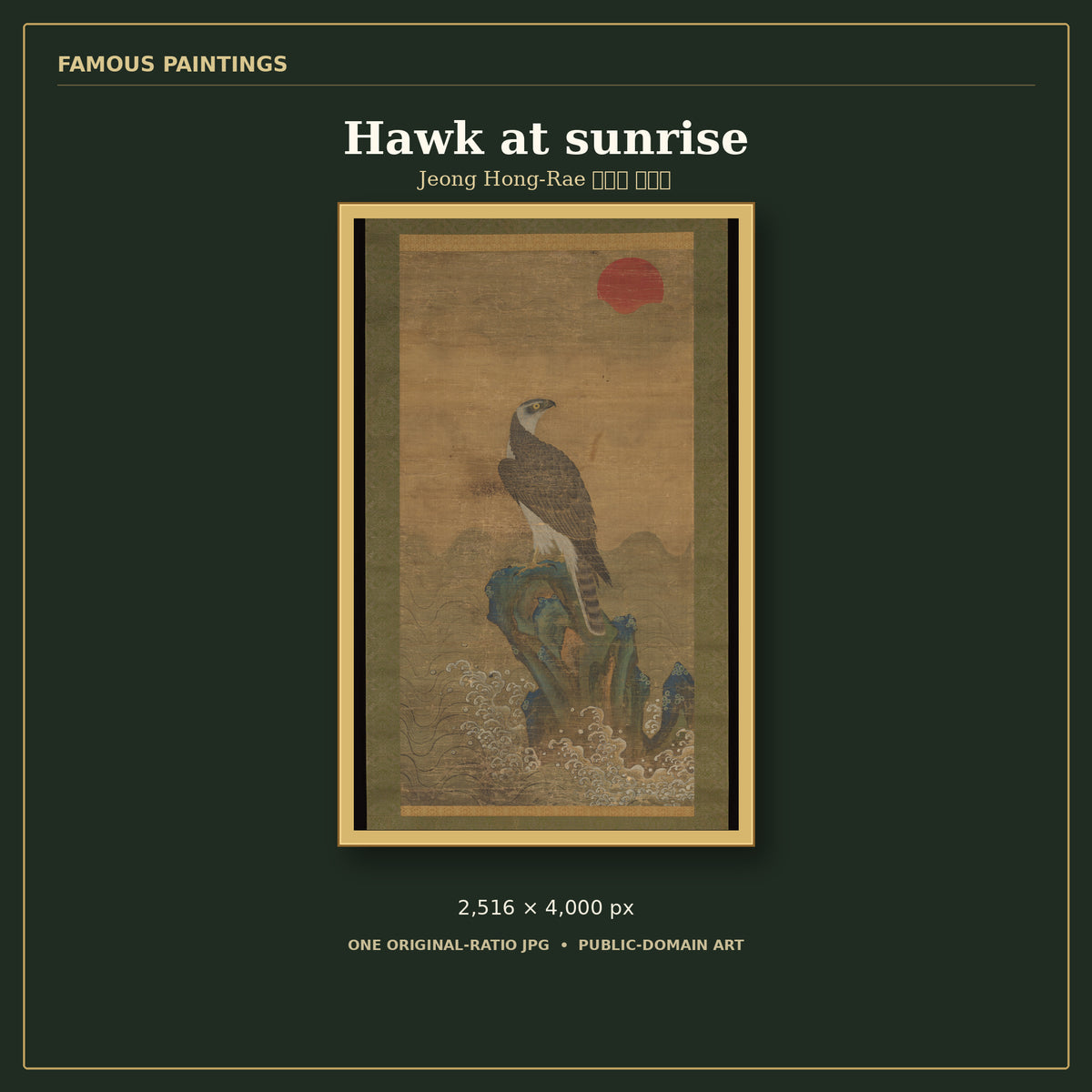 Hawk at sunrise by Jeong Hong-Rae 정홍래 鄭弘來, cover preview