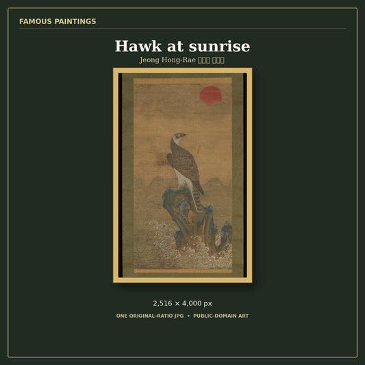 Hawk at sunrise by Jeong Hong-Rae 정홍래 鄭弘來, cover preview