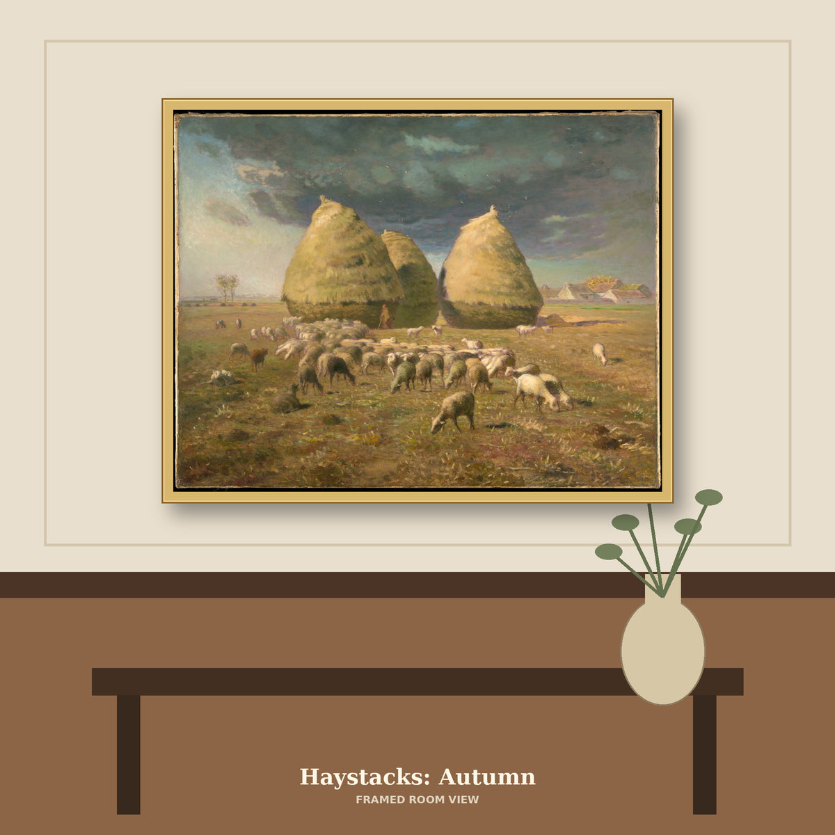 Haystacks: Autumn by Jean-François Millet, room mockup