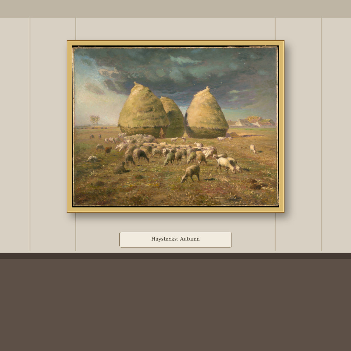 Haystacks: Autumn by Jean-François Millet, gallery mockup