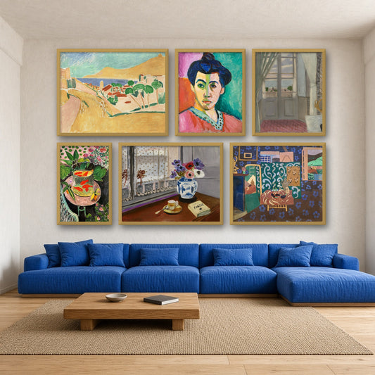Henri Matisse Interiors and Colour Gallery Wall Set of 6 — gallery wall mockup, alternative arrangement