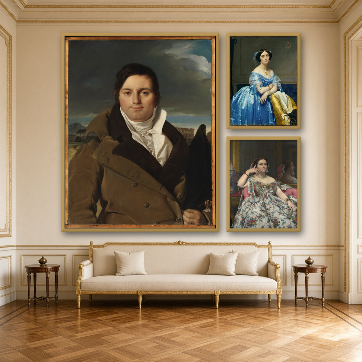 Ingres Portraits Gallery Wall Set of 3 — gallery wall mockup