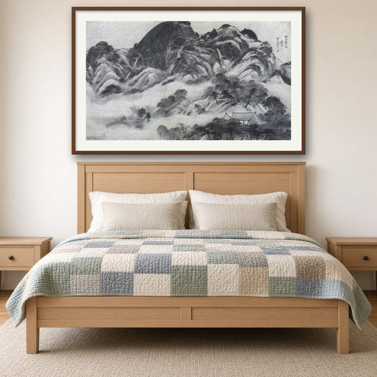 Inwangjesaekdo (After Rain at Mount Inwang) by Jeong Seon — room mockup
