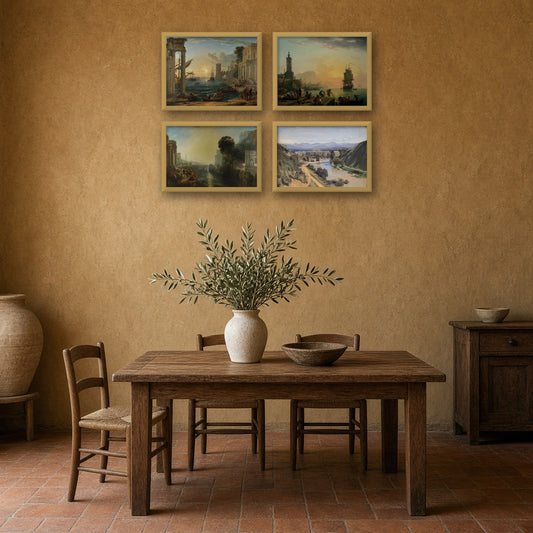 Italianate Classical Landscape Gallery Wall Set of 4 — gallery wall mockup, alternative arrangement