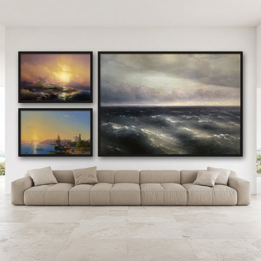 Ivan Aivazovsky Seascapes Gallery Wall Set of 3 — gallery wall mockup