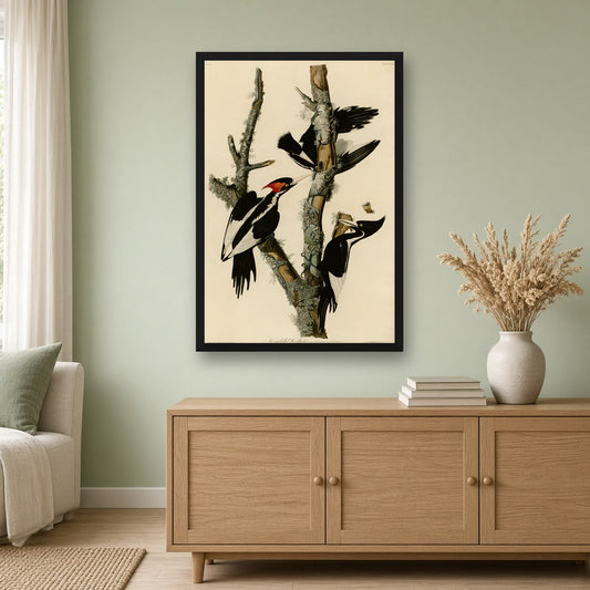 Ivory-billed Woodpecker, Plate 66 from Birds of America by John James Audubon — room mockup