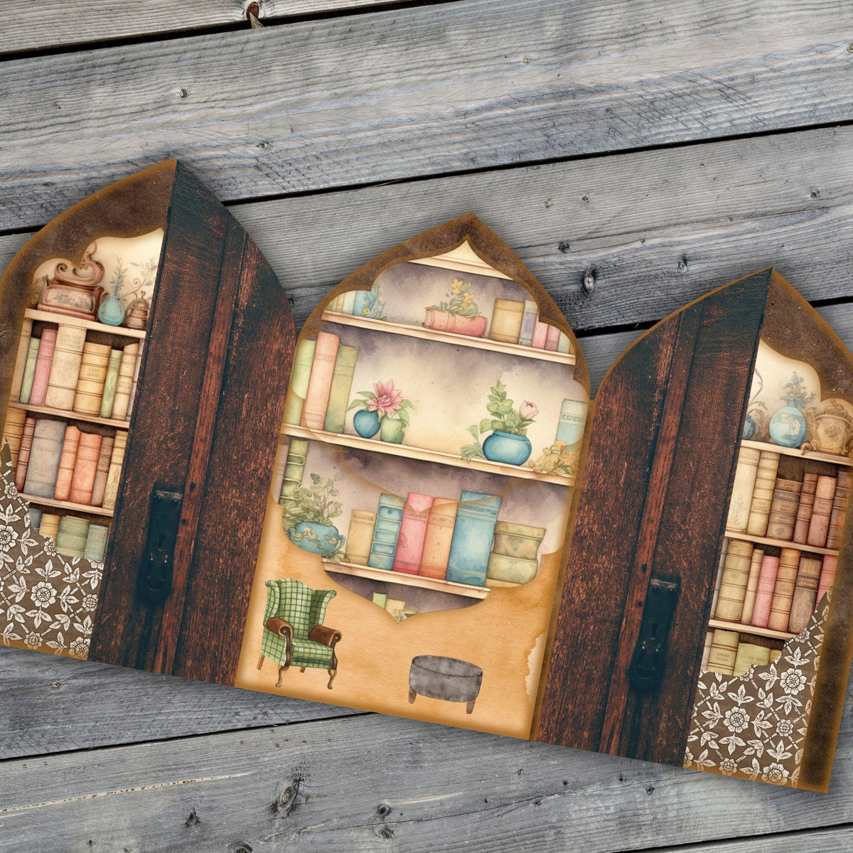 Folio 2 printable junk journal folio template, preview 4