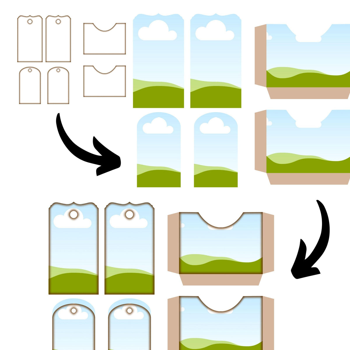 Folio 5 Canva Template – Cross-Fold Junk Journal Folio Kit with Pockets, Commercial Use