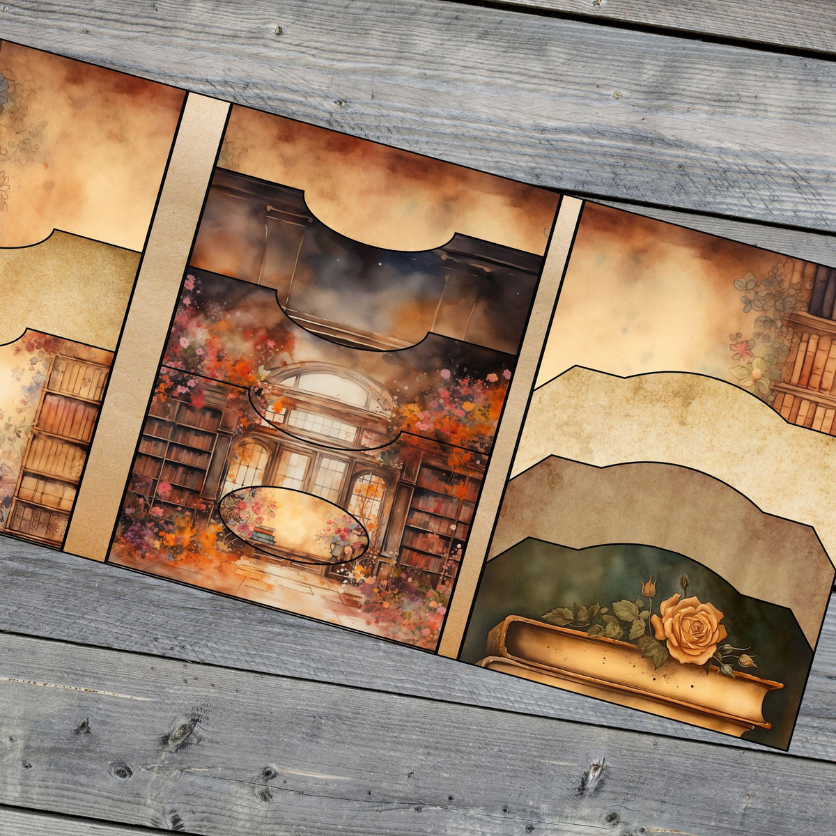Folio 8 Canva Template – 5" x 7" Junk Journal Folio Kit with Layered Pockets, Commercial Use