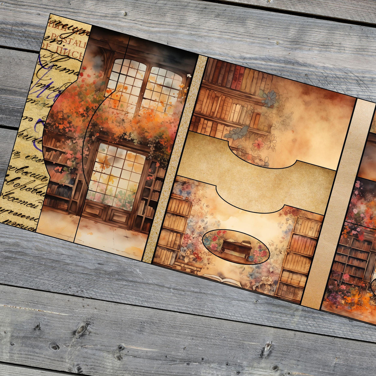 Folio 8 Canva Template – 5" x 7" Junk Journal Folio Kit with Layered Pockets, Commercial Use