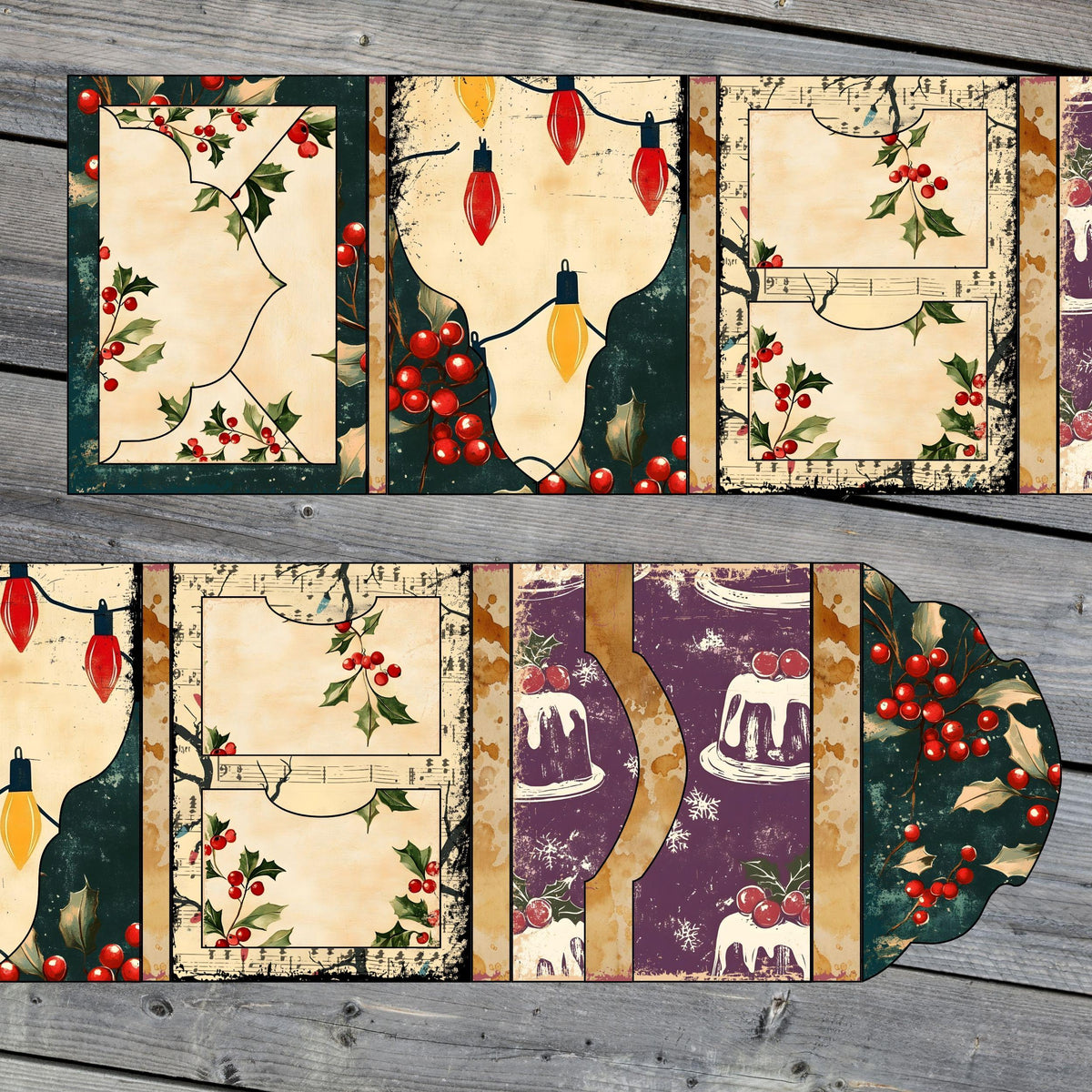 Folio 9 Canva Template – 4.5" x 6" Junk Journal Folio Kit, Commercial Use