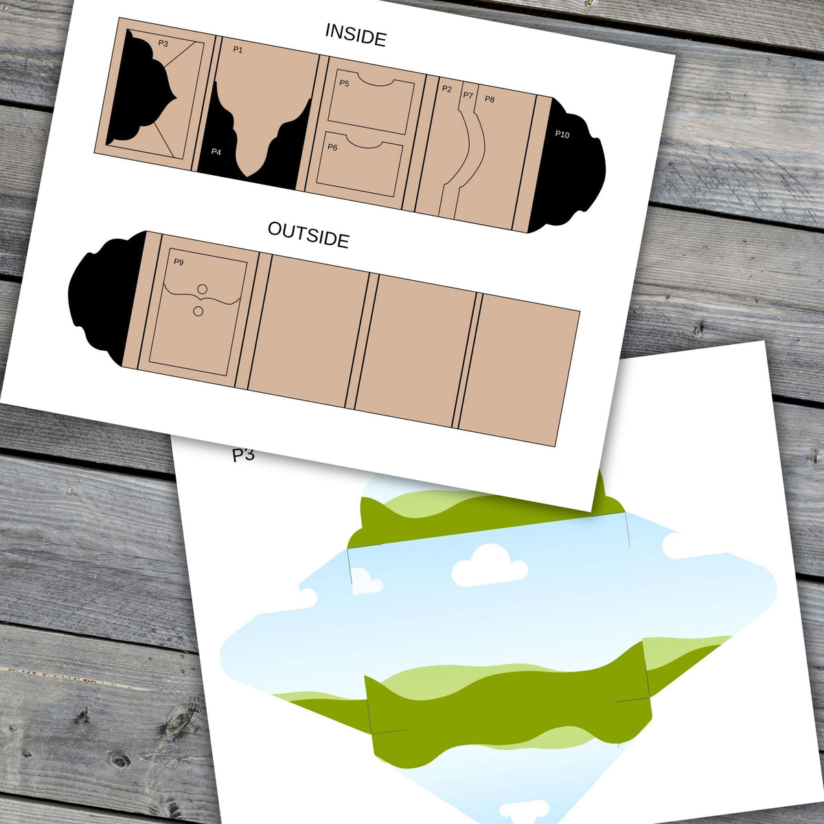 Folio 9 Canva Template – 4.5" x 6" Junk Journal Folio Kit, Commercial Use